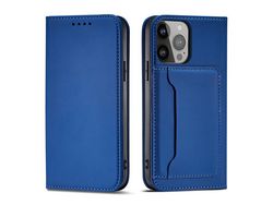Funda Porta Tarjetas Magnéticos para iPhone 13 Pro Max Book Porta Tarjetas Azul