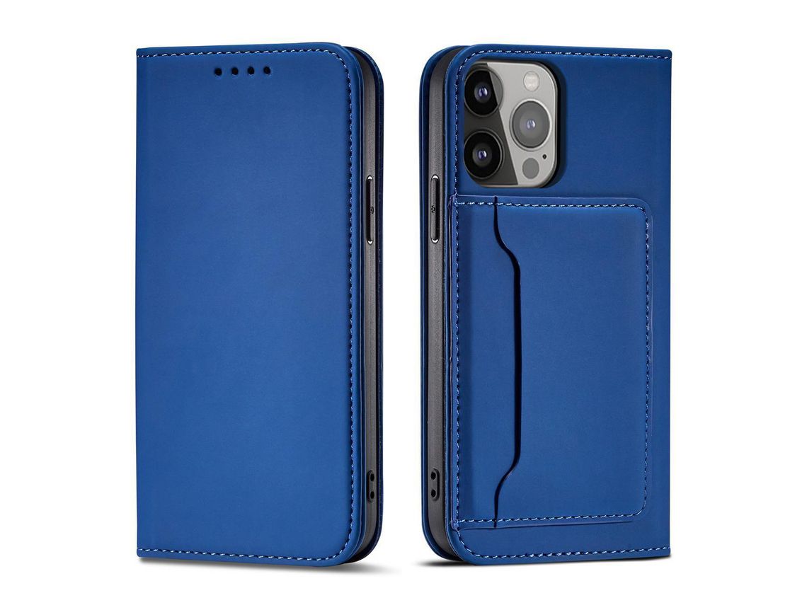 Funda Porta Tarjetas Magnéticos para iPhone 13 Pro Max Book Porta Tarjetas Azul