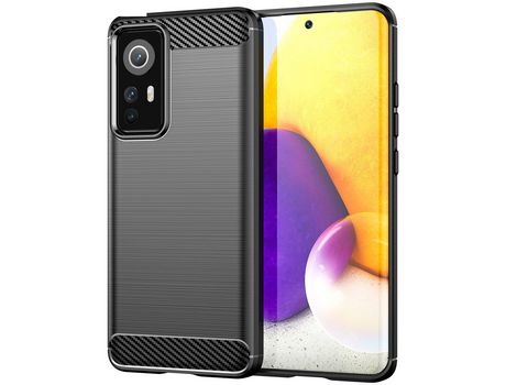 Funda Flexible de Estilo Carbono para Xiaomi 12 / 12X Negro