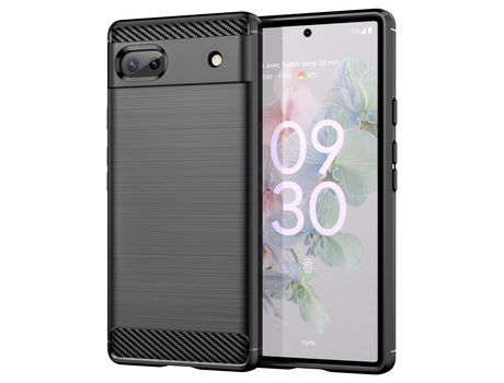 Funda Google Pixel 6A HURTEL Efecto Carbono Negro
