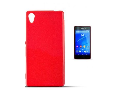 Funda TPU para Sony Xperia M4 Trasera Rojo