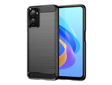 Funda de Tpu Flexible de Estilo Carbono para Oppo A76 / Oppo A36 / Realme 9I Negro