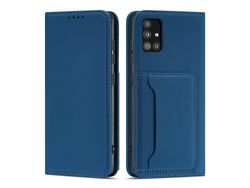 Funda Porta Tarjetas Magnético para Samsung Galaxy A13 5G Bolsa Porta Tarjetas Azul