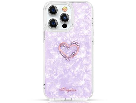Funda para iPhone 13 Pro KINGXBAR Swarovski Soft Morado