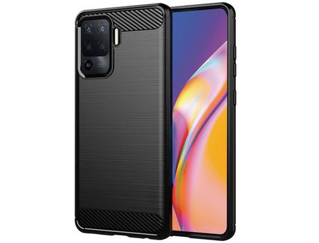 Funda Oppo A94 5G y F19 Pro Plus y Reno 5Z FORCELL Efecto Carbono Negro