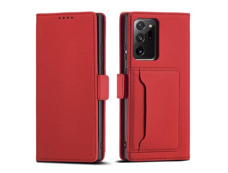 Funda Porta Tarjetas Magnético para Samsung Galaxy S22 Ultra Pouch Porta Tarjetas Rojo