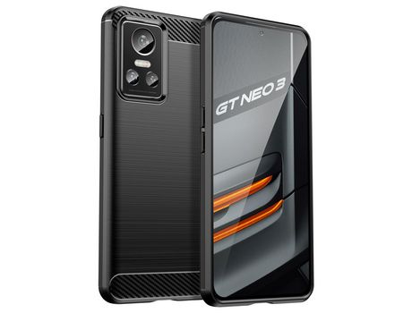 Funda Estilo Carbon Flexible para Realme Gt Neo 3 Negro
