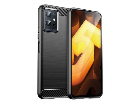 Funda de Estilo Carbono Flexible Flexible Vivo Y55 / Y75 / Y33S / Iqoo Z6 / Iqoo U5 Negro