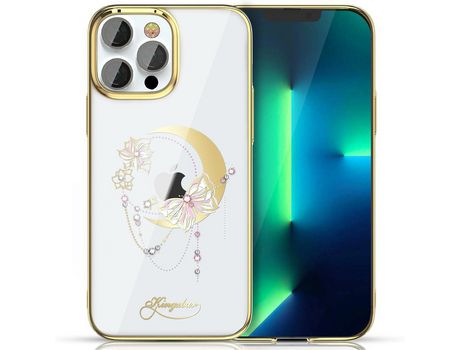 Funda para iPhone 13 Pro KINGXBAR Swarovski slim Dorado