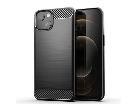 Funda para iPhone 13 Mini HURTEL Efecto Carbono Negro