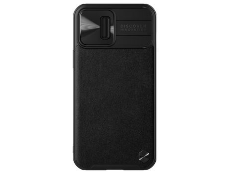 Funda de Cuero Sintético NILLKIN Camshield para iPhone 13 Pro Max con de Cámara Negro