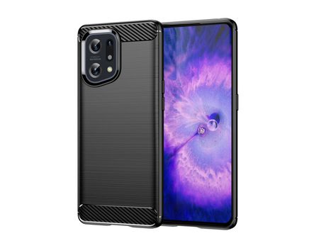 Funda Estilo Carbon Flexible Oppo Find X5 Negro