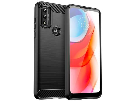 Funda de Estilo Carbono Flexible Flexible Motorola Moto G Play 2022 Negro