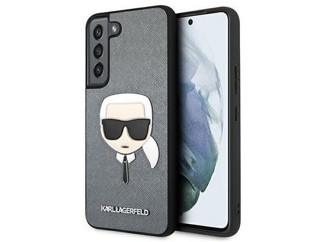 Funda KARL LAGERFELD Klhcs22Msakhsl S906 S22 + Plata/Plata Saffiano Ikonik Karl`S Head