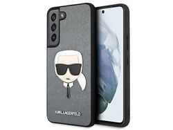 Funda KARL LAGERFELD Klhcs22Msakhsl S906 S22 + Plata/Plata Saffiano Ikonik Karl`S Head