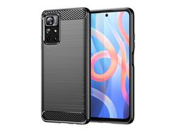 Funda para Xiaomi Poco M4 Pro 5G HURTEL Efecto Carbono Negro