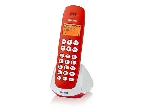 Adara Teléfono DECT Rojo, Blanco Identificador de llamadas BRONDI
