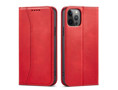 Funda Magnética para iPhone 12 Pro Max Book Porta Tarjeta Rojo
