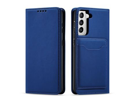 Funda Porta Tarjetas Magnético para Samsung Galaxy S22 + S22 Plus Bolsa Porta Tarjetas Azul