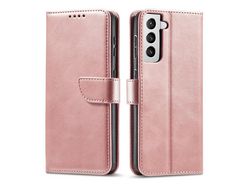 Funda Magnética Elegante Tipo Estante con Soporte para Samsung Galaxy S21 Fe Rosa