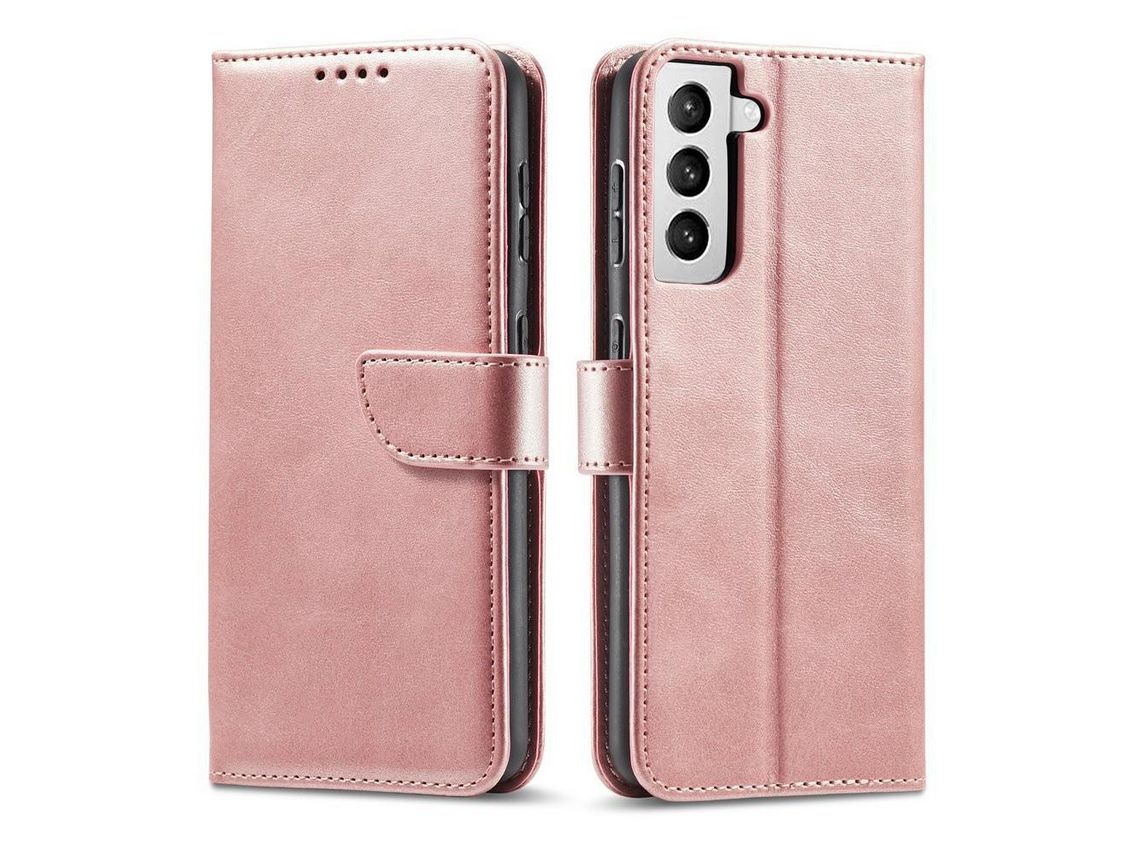 Funda Magnética Elegante Tipo Estante con Soporte para Samsung Galaxy S21 Fe Rosa