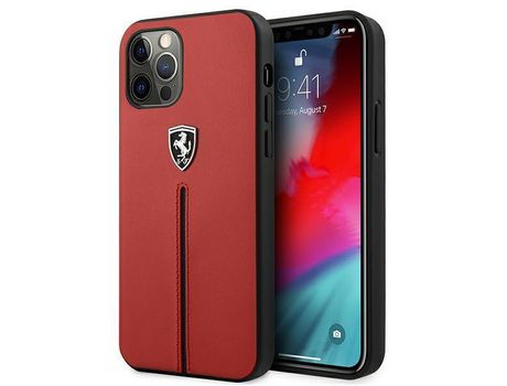 Funda FERRARI Feomshcp12Mre iPhone 12/12 Pro Rígido Rojo/Rojo Off Track Couro Sintético Nylon Stripe