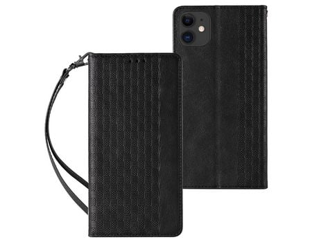 Funda para iPhone 12 Bolsa Book Mini Cordón Colgante Negro