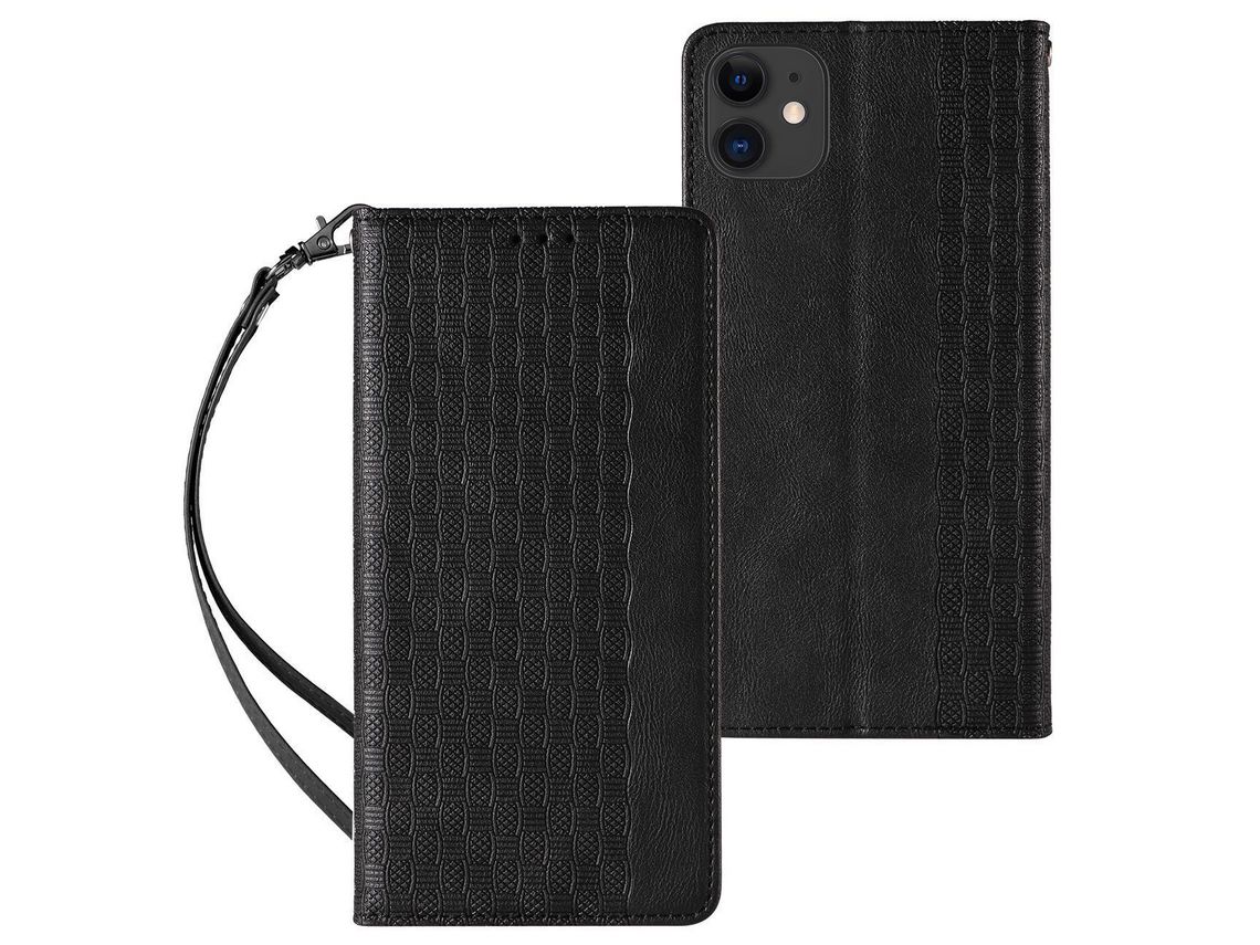 Funda para iPhone 12 Bolsa Book Mini Cordón Colgante Negro