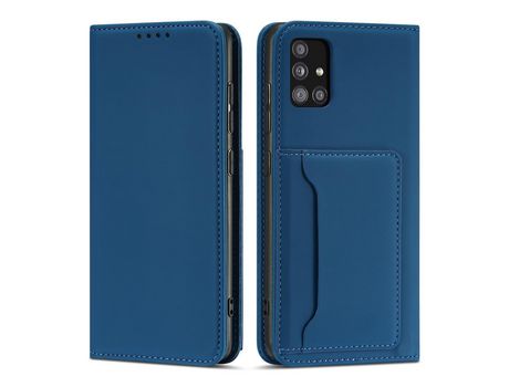 Funda Porta Tarjetas Magnético para Samsung Galaxy A53 5G Bolsa Porta Tarjetas Azul