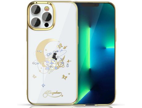 Funda para iPhone 13 Pro KINGXBAR Swarovski slot Dorado