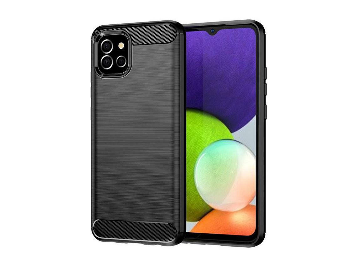 Funda para Samsung Galaxy A03S HURTEL Efecto Carbono Negro