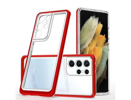 Funda para Samsung Galaxy S21 Ultra 5G HURTEL Acrílico Rojo