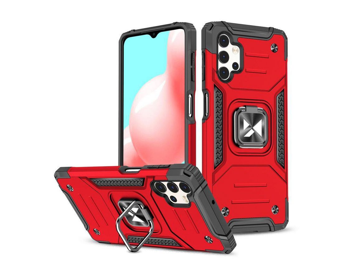 Funda para Samsung Galaxy A73 HURTEL con Soporte Rojo