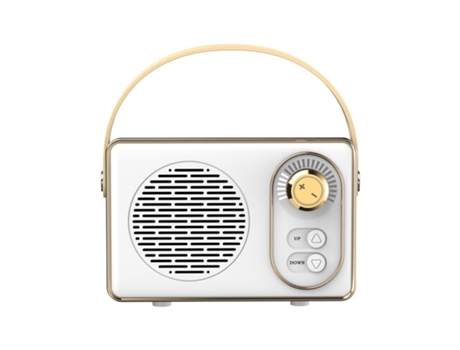Altavoz Bluetooth mini retro inalámbrico compatible clásico fm radio interfaz usb portátil reproductor de música de viaje blanco