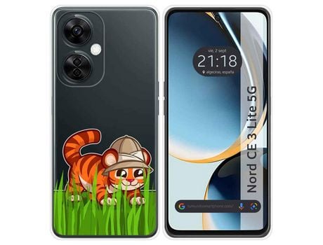 Funda Silicona Transparente para Oneplus Nord CE 3 Lite 5G diseño Tigre Dibujos