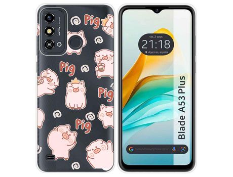 Funda Silicona para ZTE Blade A53 Plus diseño Cerdos Dibujos