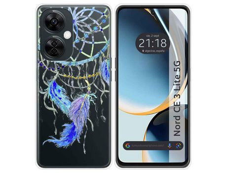 Funda Silicona Transparente para Oneplus Nord CE 3 Lite 5G diseño Plumas Dibujos