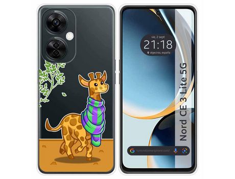 Funda Silicona Transparente para Oneplus Nord CE 3 Lite 5G diseño Jirafa Dibujos