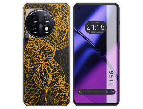 Funda Silicona Transparente para Oneplus 11 5G diseño Hojas Dibujos