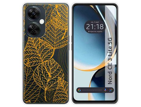 Funda Silicona Transparente para Oneplus Nord CE 3 Lite 5G diseño Hojas Dibujos
