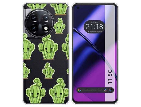 Funda Silicona Transparente para Oneplus 11 5G diseño Cactus Dibujos