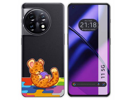Funda Silicona Transparente para Oneplus 11 5G diseño Leopardo Dibujos