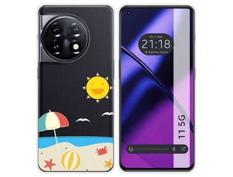 Funda Silicona Transparente para Oneplus 11 5G diseño Playa Dibujos