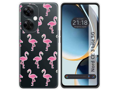 Funda Silicona Transparente para Oneplus Nord CE 3 Lite 5G diseño Flamenco Dibujos