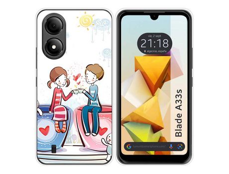 Funda Silicona para Zte Blade A33s diseño Café Dibujos