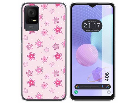 Funda Silicona para TCL 406 diseño Flores Dibujos