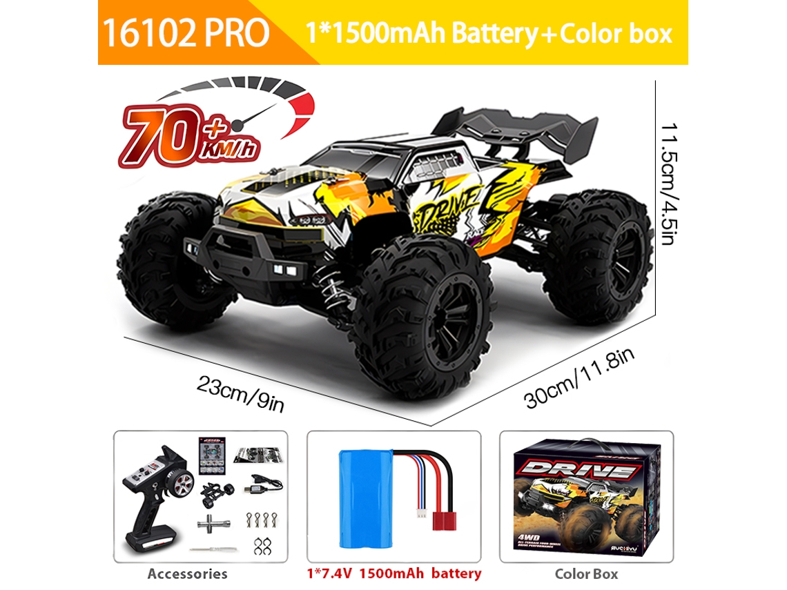 Coche RC 116 16101pro, todoterreno de alta velocidad, tracción 4x4, motor sin escobillas, chasis profesional. Aeuzwr