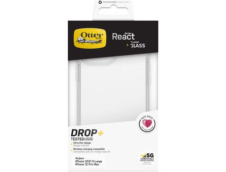 OTTERBOX Custodia React Con Vetro Trusted Glass Para Apple Iphone 13 Pro Max A2643 Transparente