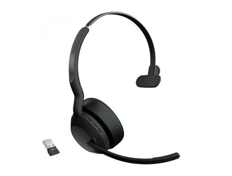 Jabra Evolve2 55 Uc Mono - Auriculares - In-Earphone - Bluetooth - Inalámbrico - Cancelación activa de sonido - Usb-A - Negro - Certificado JABRA