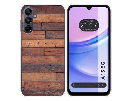 Funda Silicona para Samsung Galaxy A15 diseño Madera 03 Dibujos TUMUNDOSMARTPHONE